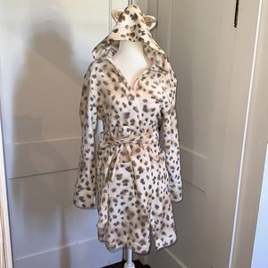 Girls Justice Cheetah Cat Print Hooded Robe Size 14/16